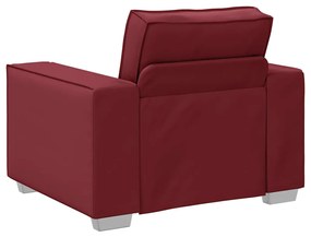 Cadeira Sofa vidaXL Vermelha Vinho 59 cm em Couro Sintético