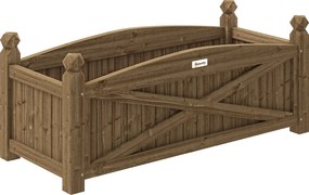 Floreira de Madeira para Cultivar Plantas Flores Ervas Floreira Retangular para Jardim Varanda 90x39x37 cm Castanho Escuro