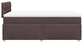 Cama boxspring com colchão 120x190 cm tecido castanho-escuro