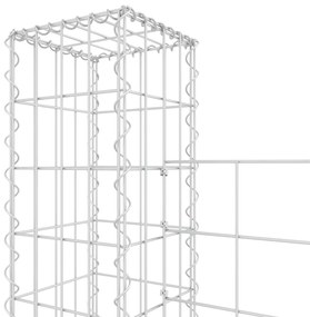 Cesto gabião em forma de U c/ 2 postes 140x20x200 cm ferro