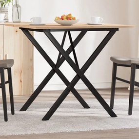 Mesa de jantar estrutura em X 90x90x75 cm pinho e aço