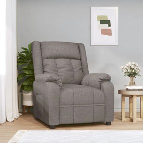 vidaXL Poltrona reclinável tecido cinzento-acastanhado