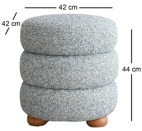 Pouffe Boumy – Azul Cinza – 42x44x42 cm