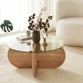 Mesa de Café Bubble - Carvalho Safira - 75cm x 35cm x 75cm