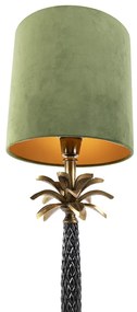 Candeeiro de mesa Art Déco com abajur de veludo verde 25 cm - Areka Art Deco