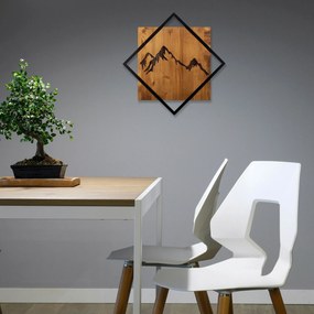 Acessório Decorativo de Parede Mountain 2 – Nogueira e Preto – 54 x 54