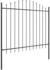 Cercado de jardim com arco cinza, 10,2 x 1,5 m, em aço.
