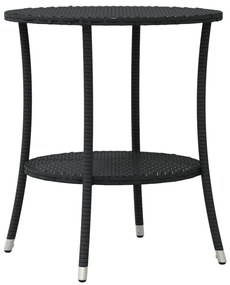 3 pcs conjunto de bistrô com almofadões vime PE preto