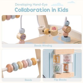 Andador de madeira para bebés - Vacaction Bus Com Centro Atividades Azul