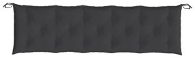 Almofadões banco jardim 2 pcs 180x50x7cm tecido oxford preto