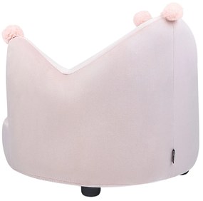 Poltrona para crianças com forma de coroa em veludo rosa VEGA Beliani