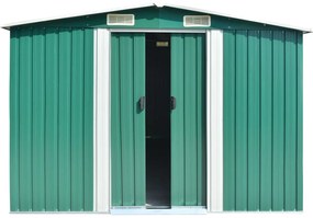 Abrigo de jardim 257x392x181 cm metal verde