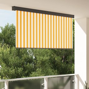 Cortina Rolô Exterior laranja e branco 220 x 250 cm tecido