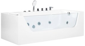 Banheira de hidromassagem de canto versão à esquerda em acrílico branco 170 x 80 cm PUQUIO Beliani