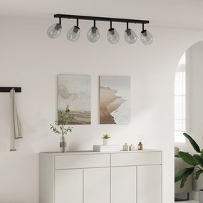 vidaXL Luz de Teto com Abajur de Vidro Ajustável em Antracite E27