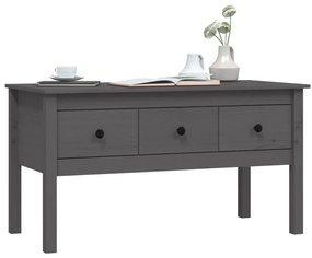 Mesa de centro 102x49x55 cm pinho maciço cinza