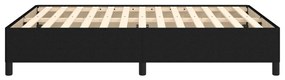 Estrutura de cama sem colchão 140x190 cm tecido preto