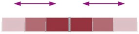 Toldo lateral retrátil para pátio 140x1200 cm vermelho