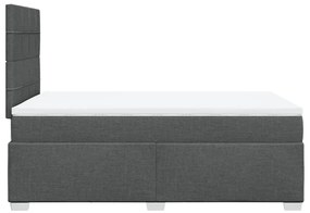 Cama boxspring com colchão 120x190 cm tecido cinzento-escuro