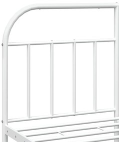 Estrutura de cama com cabeceira 160x200 cm metal branco