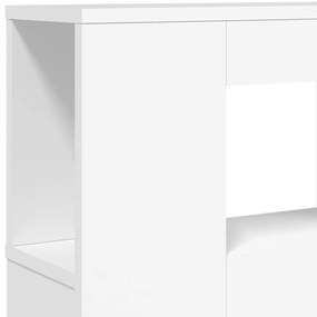 Cabeceira cama c/ LEDs 160x18,5x103,5 cm deriv. madeira branco