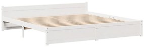 Estrutura de cama c/ cabeceira sem colchão 180x200 cm branco