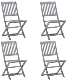 vidaXL Cadeiras de jardim dobráveis 4 pcs madeira acácia maciça
