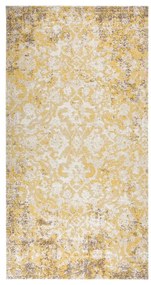 Tapete de exterior tecelagem lisa 80x150 cm amarelo
