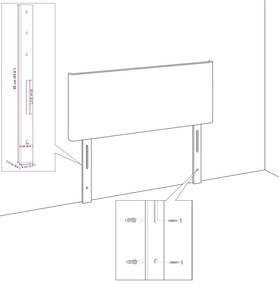Cabeceira vidaXL Design Linhas Cinza Claro 80 cm em Tecido