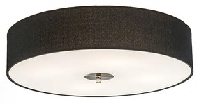 Candeeiro de teto rústico preto 50 cm - Drum Jute Country / Rústico,Moderno