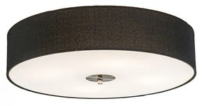 Luminária de teto country preta 50 cm - Tambor de juta Country / Rústico,Moderno
