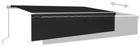 Toldo retrátil manual com estore/LED 6x3 m antracite