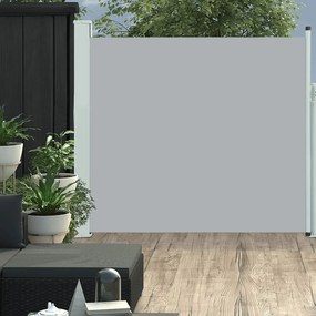 vidaXL Toldo lateral retrátil para pátio 170x300 cm cinzento