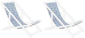 Conjunto de 2 tecidos com linhas azuis para espreguiçadeiras ANZIO / AVELLINO Beliani