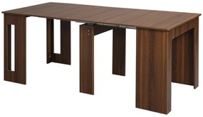 HOMCOM Mesa de Jantar Extensível para 4-6 Pessoas com Lateral Abatível Mesa Auxiliar Multifuncional 180x85x75cm Marrom