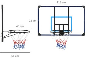 SPORTNOW Tabela de Basquetebol de Parede Cesta de Basquetebol para Ext