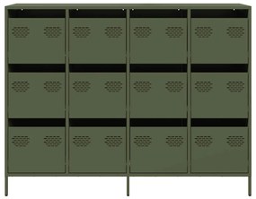 Aparador 135x39x103,5 cm aço laminado a frio verde-azeitona