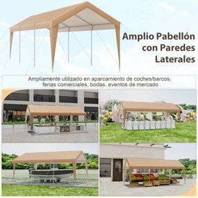 Tenda de jardim portátil para garagem carros, festas, jardim, eventos com estrutura metálica para exteriores 301 x 600 x 285 cm Amarelo