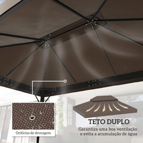 Toldo de Substituição para Pérgola 4x3 m Toldo para Pérgola com Teto D