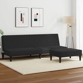 2 pcs conjunto de sofás veludo preto