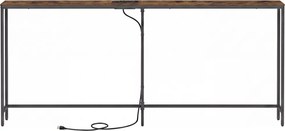Mesa consola 15 x 200 x 80 cm, mesa de apoio, mesa de entrada, estreita castanho-preto