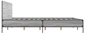 Estrutura de cama 140x200 cm derivados de madeira/metal