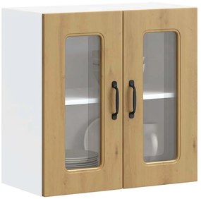 Armário de parede cozinha porta vidro Kalmar carvalho artesanal
