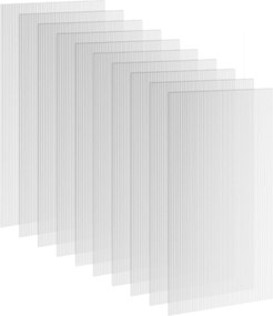 Outsunny 10 Placas Alveolares em Policarbonato 4 mm, Resistentes a UV, Painel Alveolar Duplo para Estufa, 120x60 cm, Transparente | Aosom Portugal
