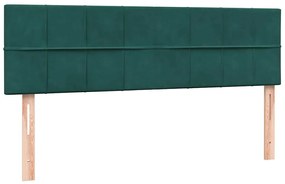 Box Cama primavera com Colchão Verde Escuro 140x210 cm Veludo