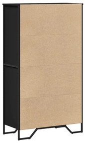 Armário alto 79,5x35,5x137,5 cm derivados de madeira preto