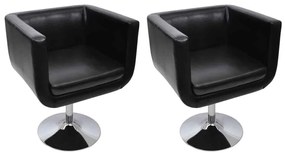 Cadeiras de bar 2 pcs couro artificial preto