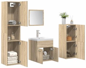 vidaXL 5 pcs conj. móveis casa banho derivados madeira carvalho sonoma