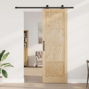 Porta de Correr vidaXL com Conjunto de Ferragens 78x232 cm Madeira Mac
