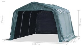 Tenda para gado removível PVC 550 g/m² 3,3x4,8 m verde escuro